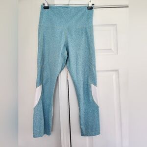 Zyia Active Turquoise & White Light n Tight Leggings Large (12/14)